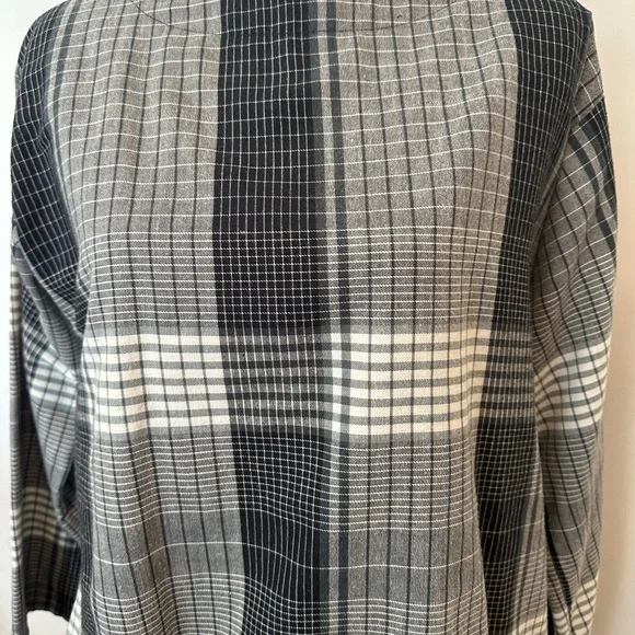 Sasson VTG dress  black and white plaid pattern SZ L EUC - Picture 2 of 6